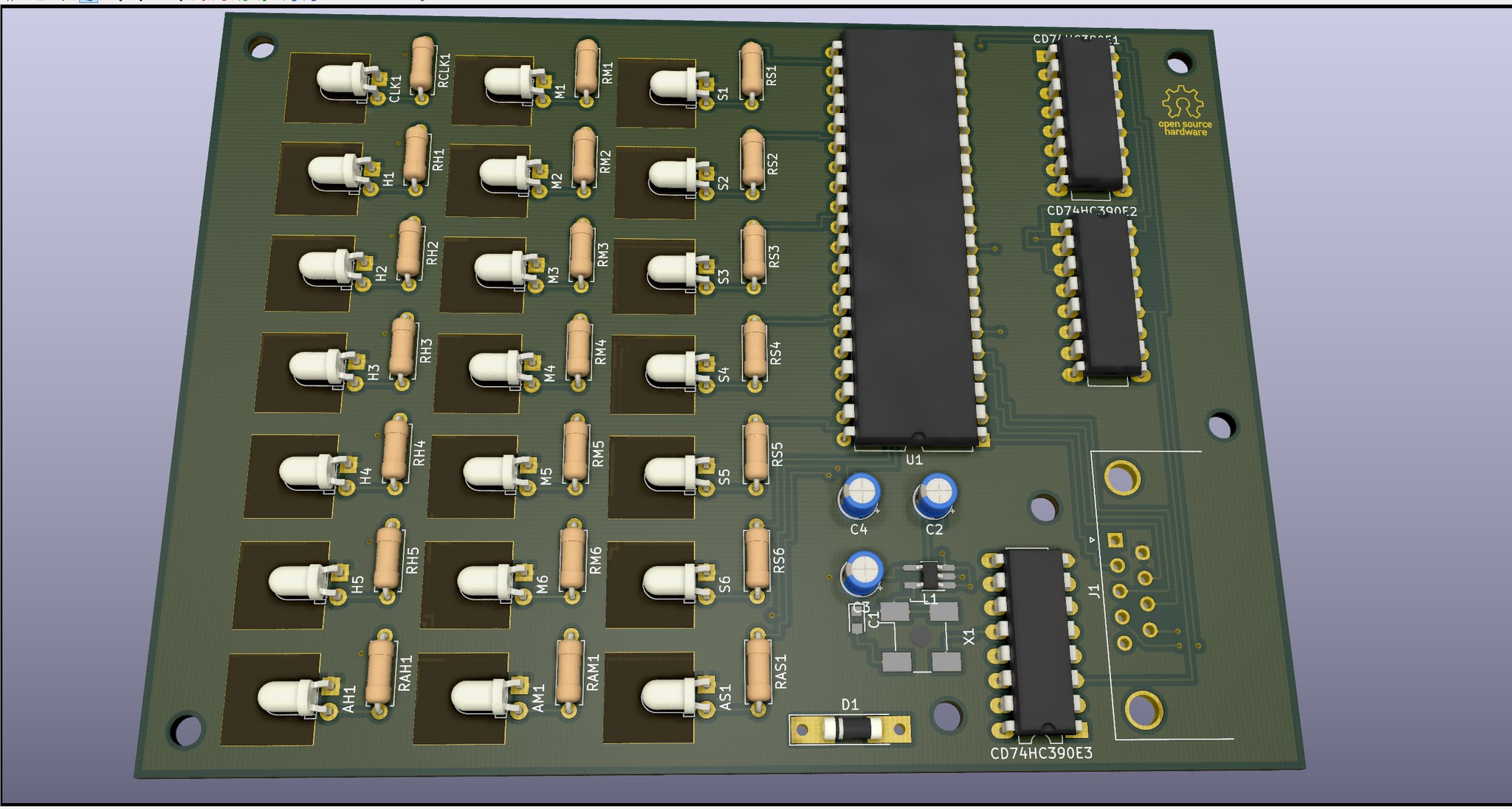 3D render of binary clock.